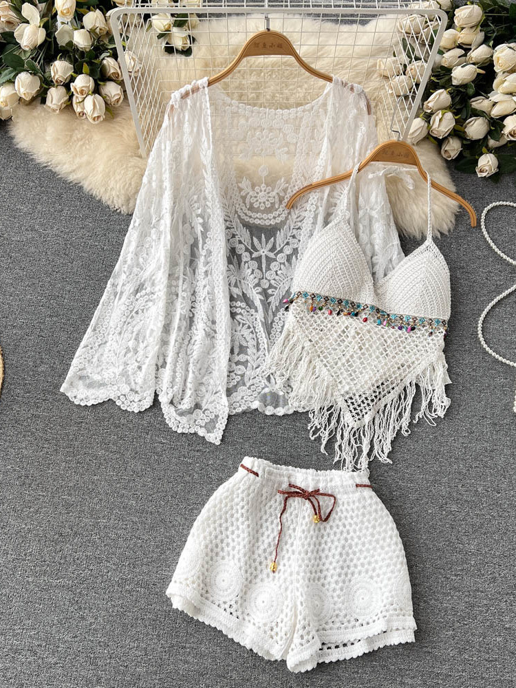 طقم صيفي جديد للعطلات للنساء:  - مراجعة Tassel Fringe Trim وسعره