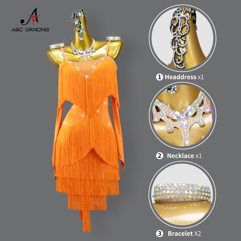 فستان رقص لاتيني جديد 2026 للس - مراجعة Tassel Fringe Trim وسعره