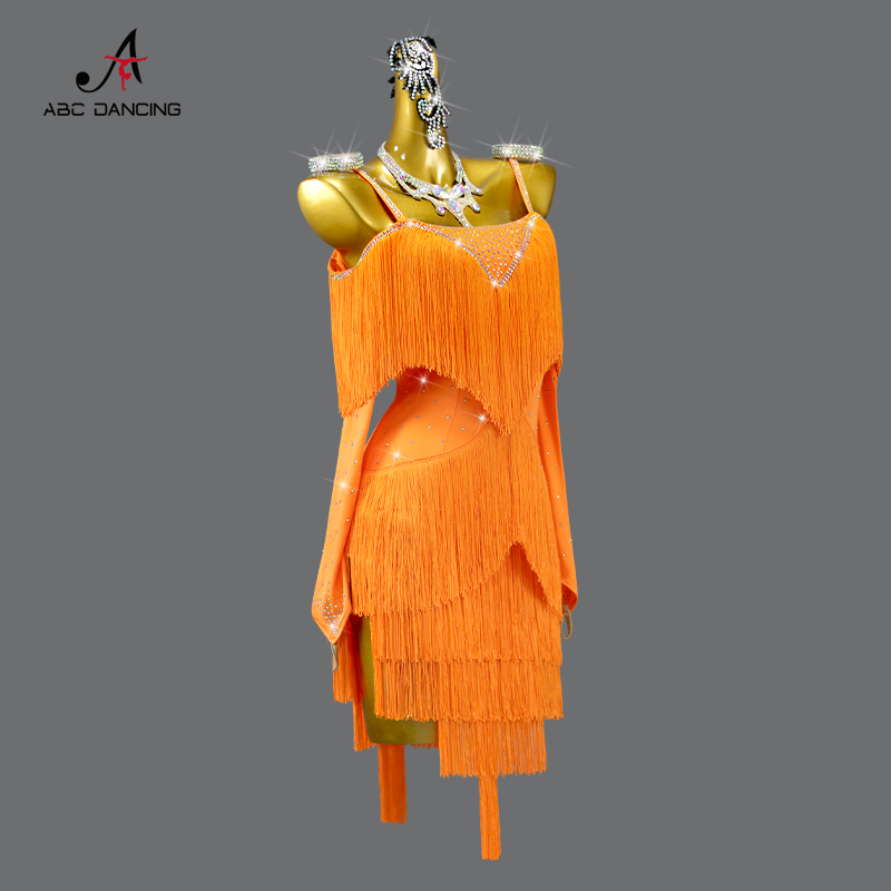 فستان رقص لاتيني جديد 2026 للس - مراجعة Tassel Fringe Trim وسعره