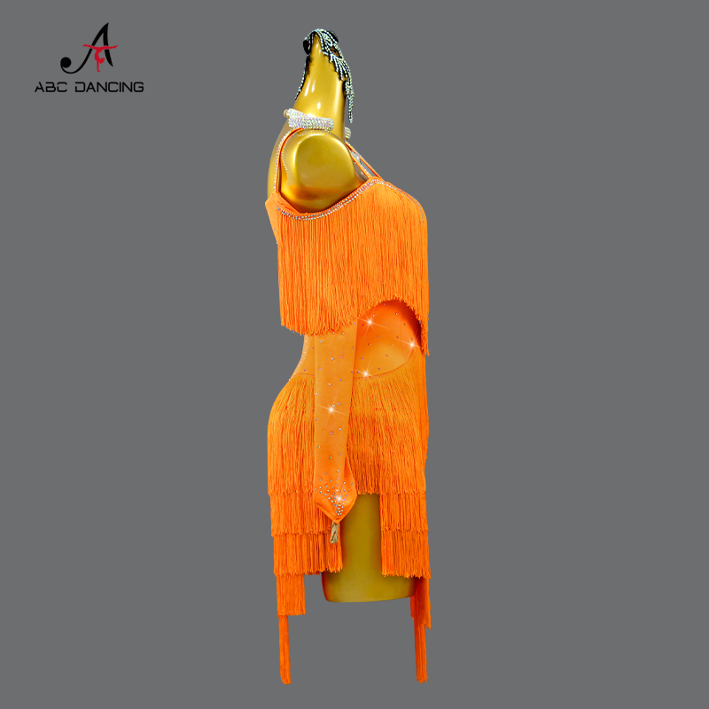 فستان رقص لاتيني جديد 2026 للس - مراجعة Tassel Fringe Trim وسعره
