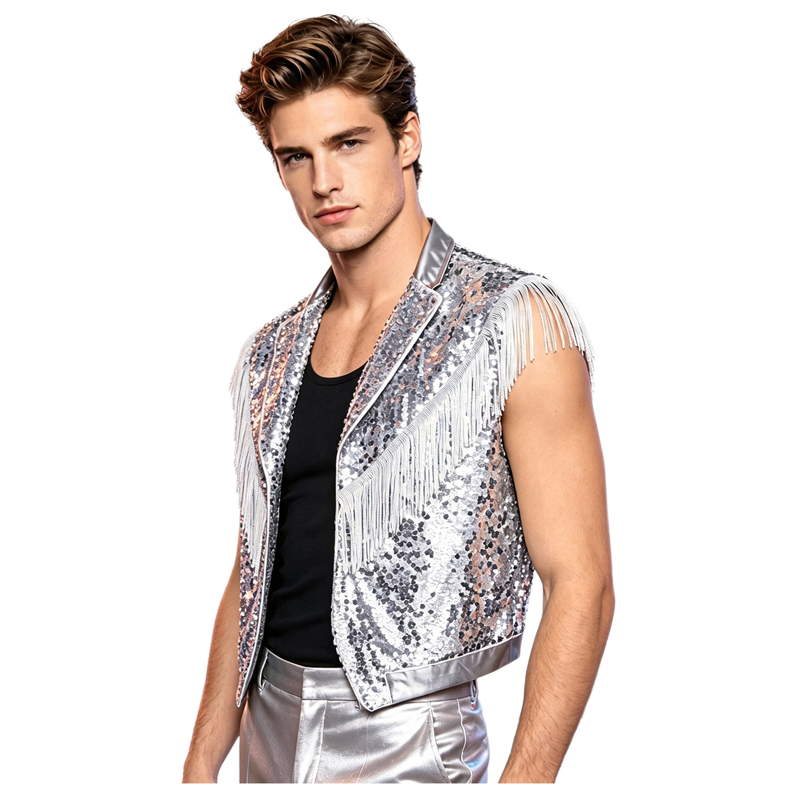 سترة رجالية بدون أكمام بتصميم  - مراجعة Tassel Fringe Trim وسعره